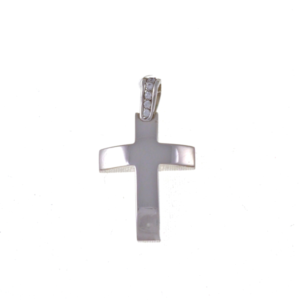 Εικόνα της SIMPLE WHITE CROSS WITH ZIRCONIAN HOOP