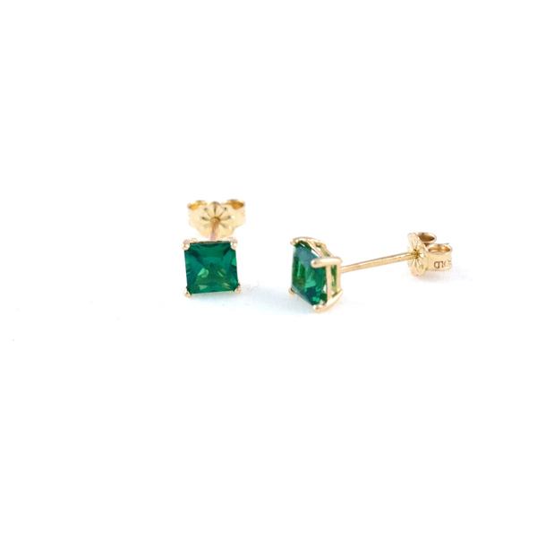 Εικόνα της GREEN SQUARE EARRINGS