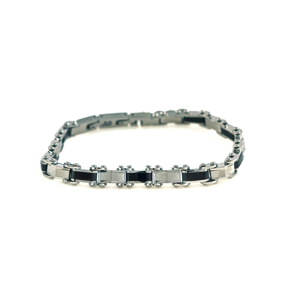 Εικόνα της STEEL BRACELET SILVER-BLACK