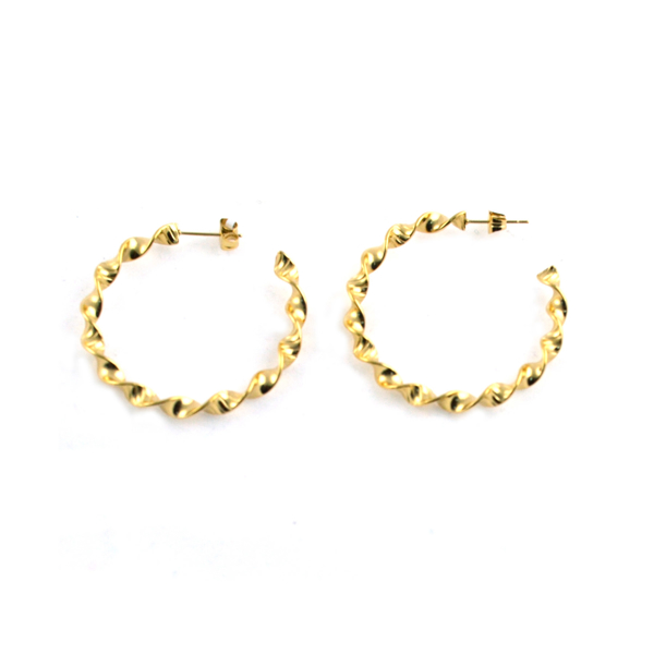 Εικόνα της GOLDEN HOOPS TWIST STEEL