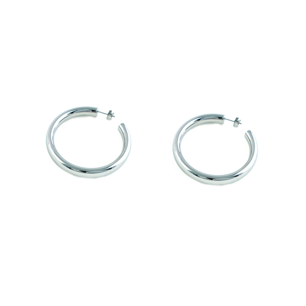 Εικόνα της SILVER HOOPS IN STEEL