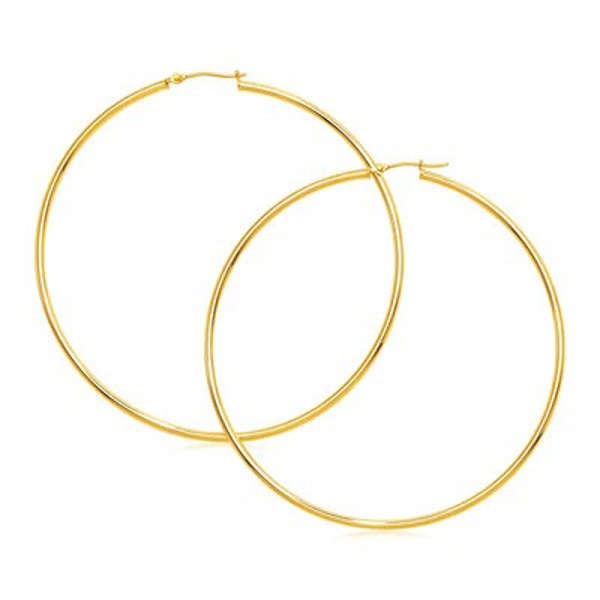 Εικόνα της LARGE GOLDEN HOOPS IN STEEL