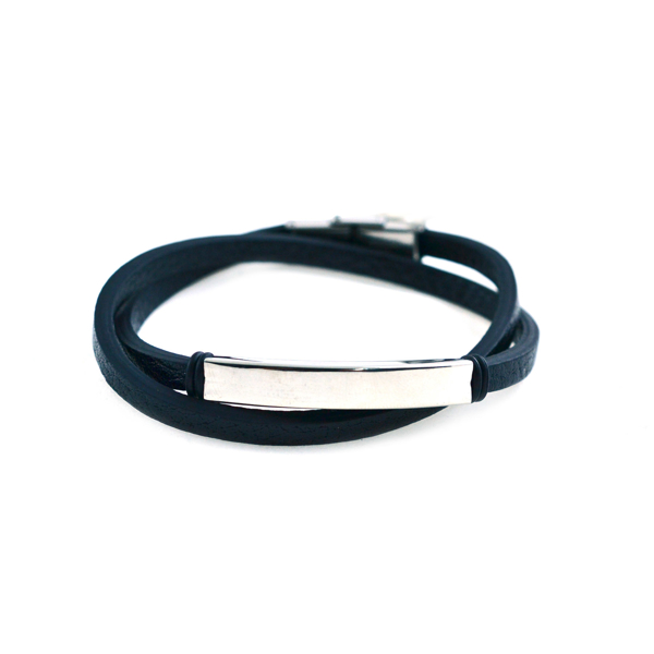 Εικόνα της DOUBLE STEEL BRACELET BLACK