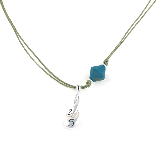 Εικόνα της LIGHT GREEN CORD HUGGING NECKLACE