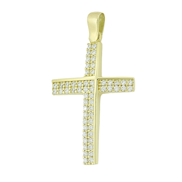 Εικόνα της GOLD MODERN CROSS IN ZIRCON