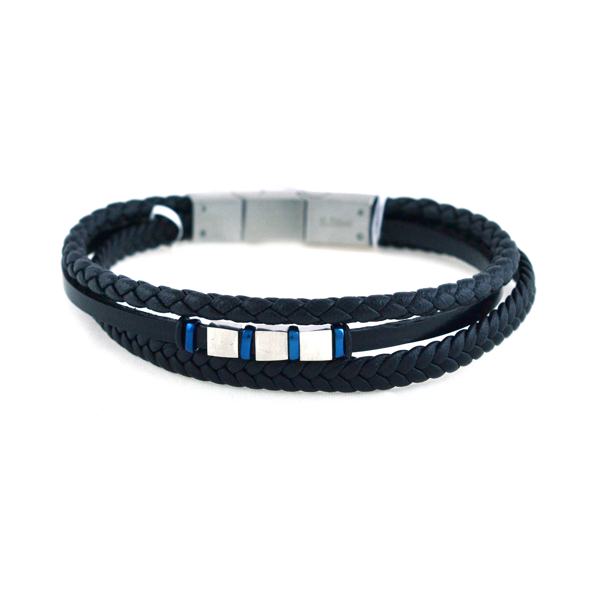 Εικόνα της TRIPLE STEEL BRACELET BLUE
