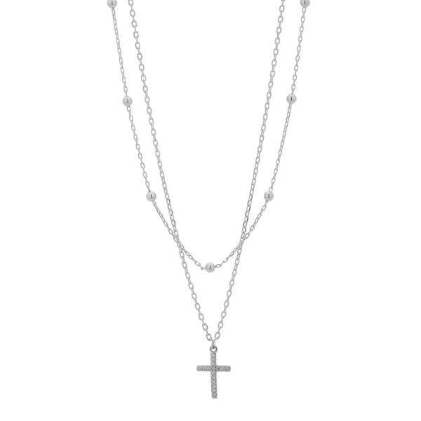 Εικόνα της DOUBLE CROSS IN SILVER