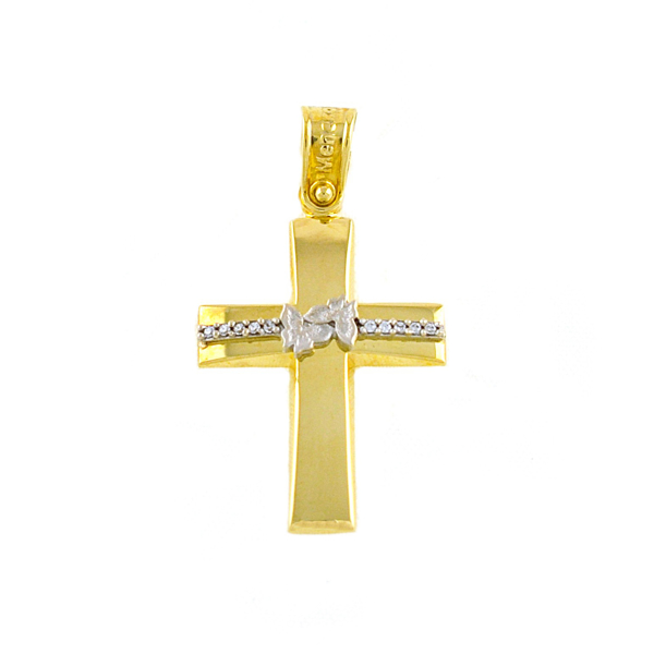 Εικόνα της WHITE BUTTERFLIES IN GOLD CROSS