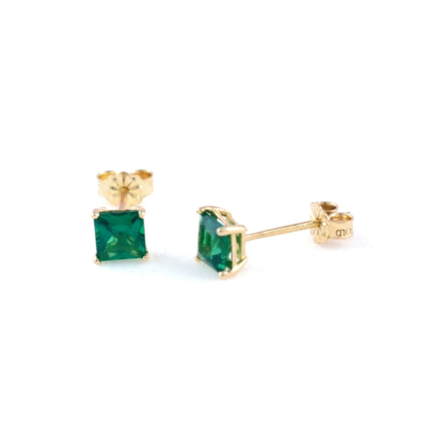 Εικόνα της GREEN SQUARE EARRINGS